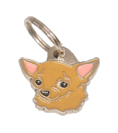 Chihuahua marrom <br> (placa de identificação para cães, Gravado incluído)